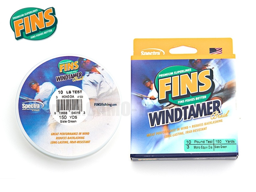  Fins Spectra 300-Yards Windtamer Fishing Line, Slate Green,  4-Pound : Superbraid And Braided Fishing Line : Sports & Outdoors