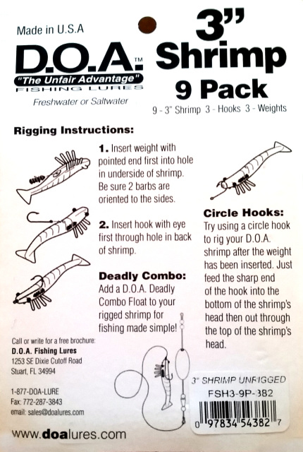 DOA Lures - Shrimp 3 Bulk Pack (9 pc)